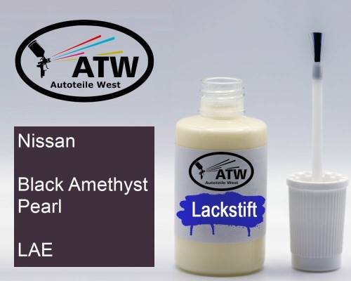 Nissan, Black Amethyst Pearl, LAE: 20ml Lackstift, von ATW Autoteile West.